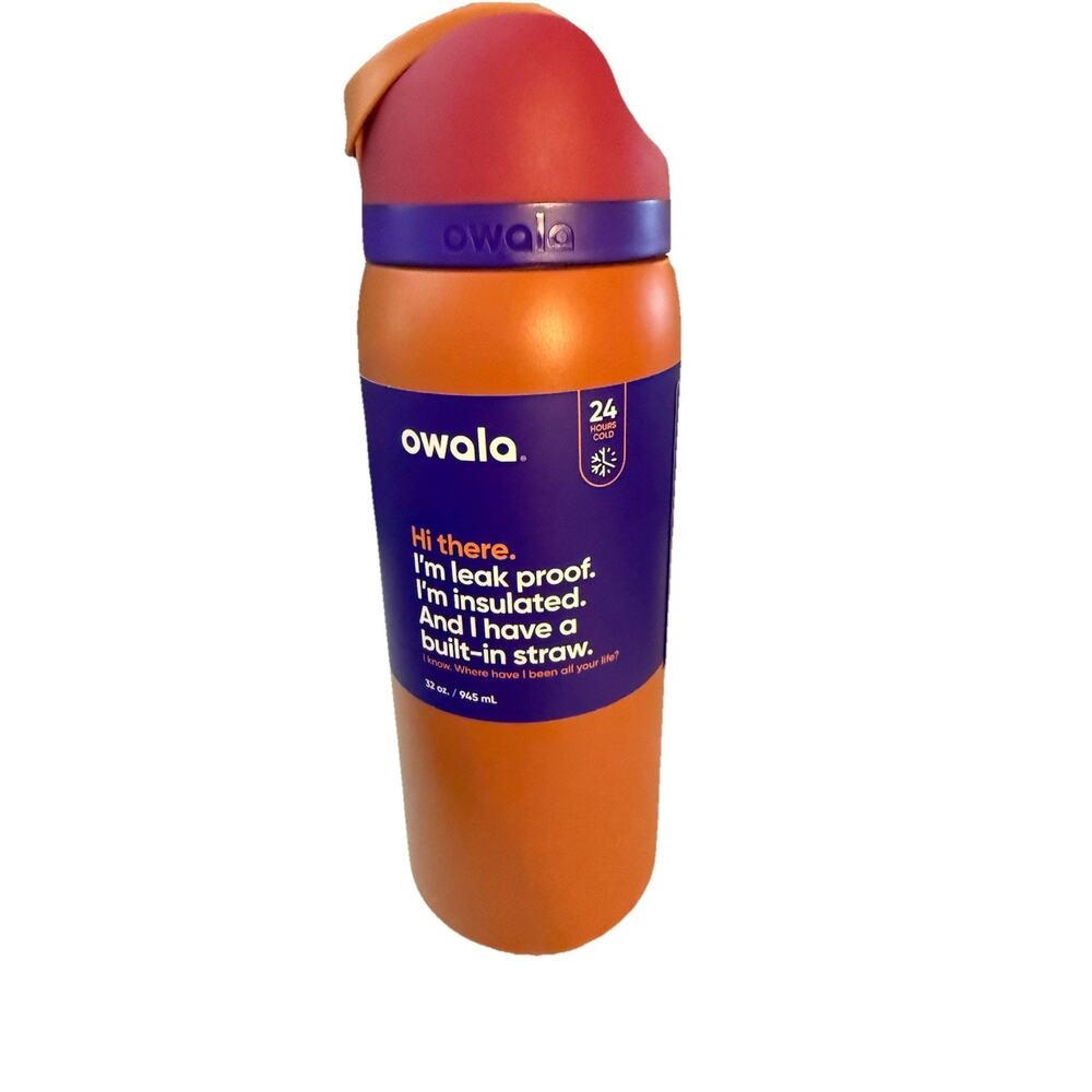 Owala FreeSip Stainless Steel Water Bottle / 32oz / Color: Burnt Orange NEW